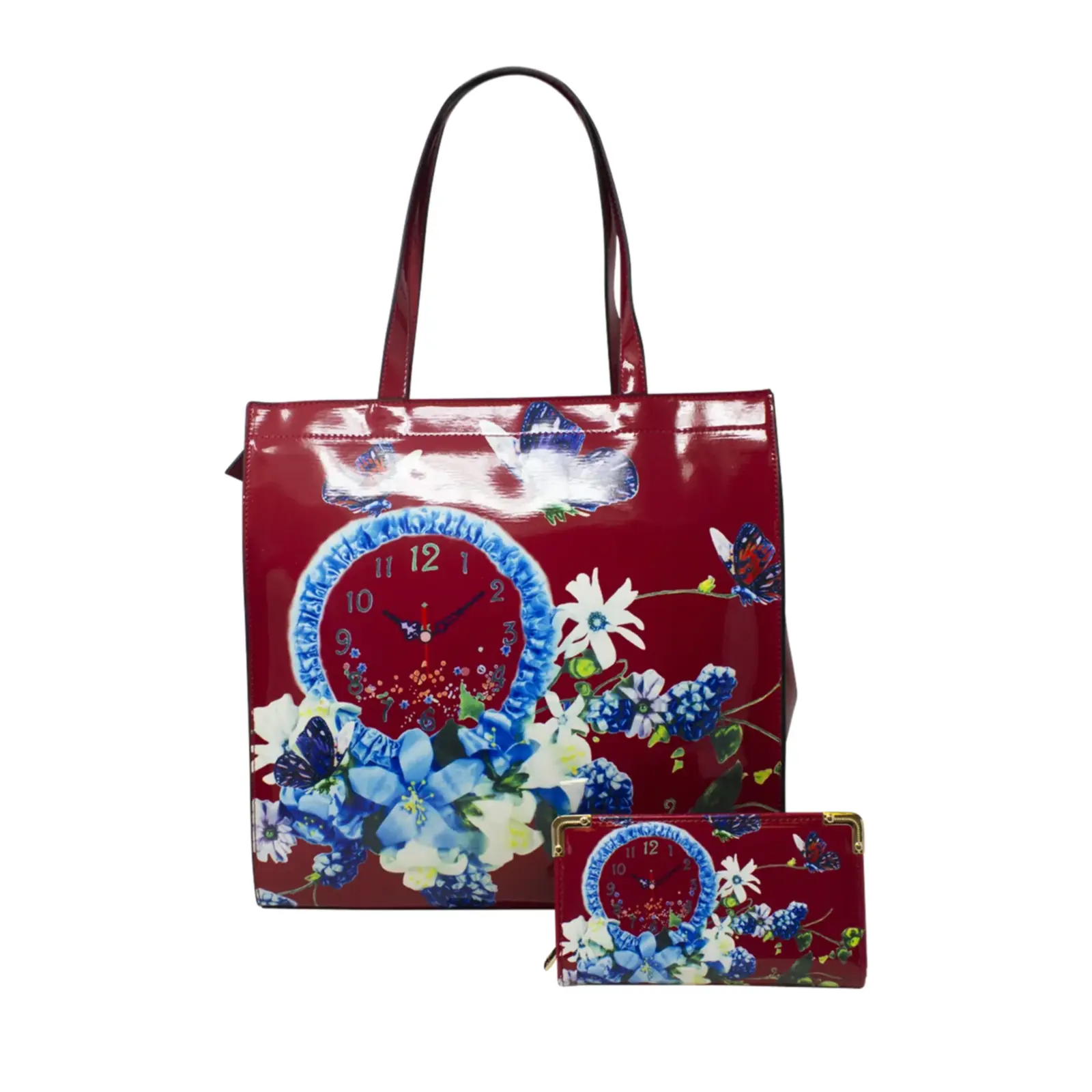 Floral Flower with Clock Tote Bag - Image 24