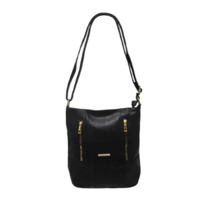 Ladies Double Front Zip Crossbody