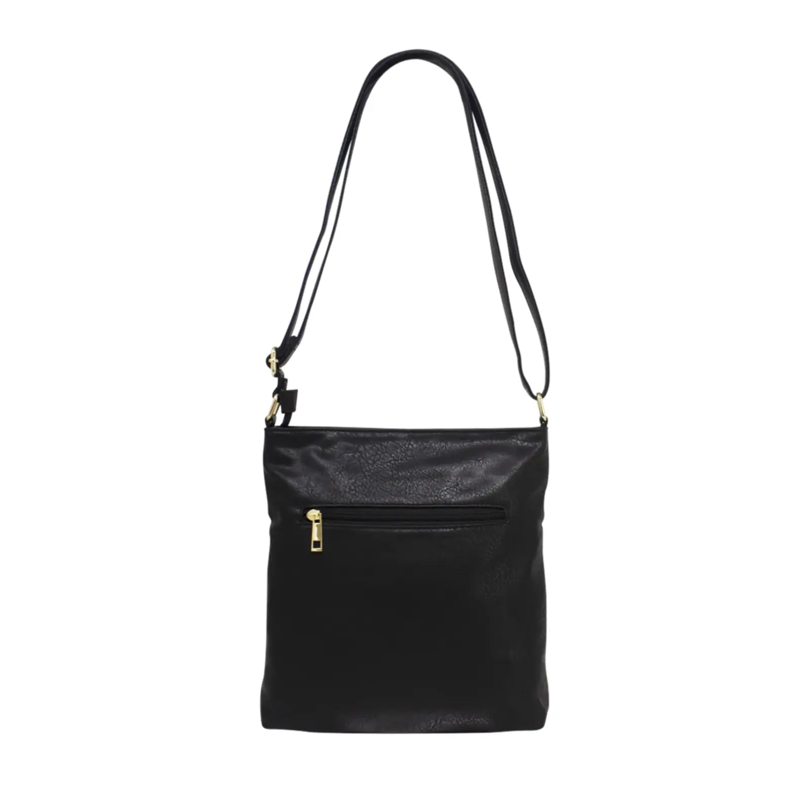 Double Front Zip Crossbody with Quilted Pattern - Image 2