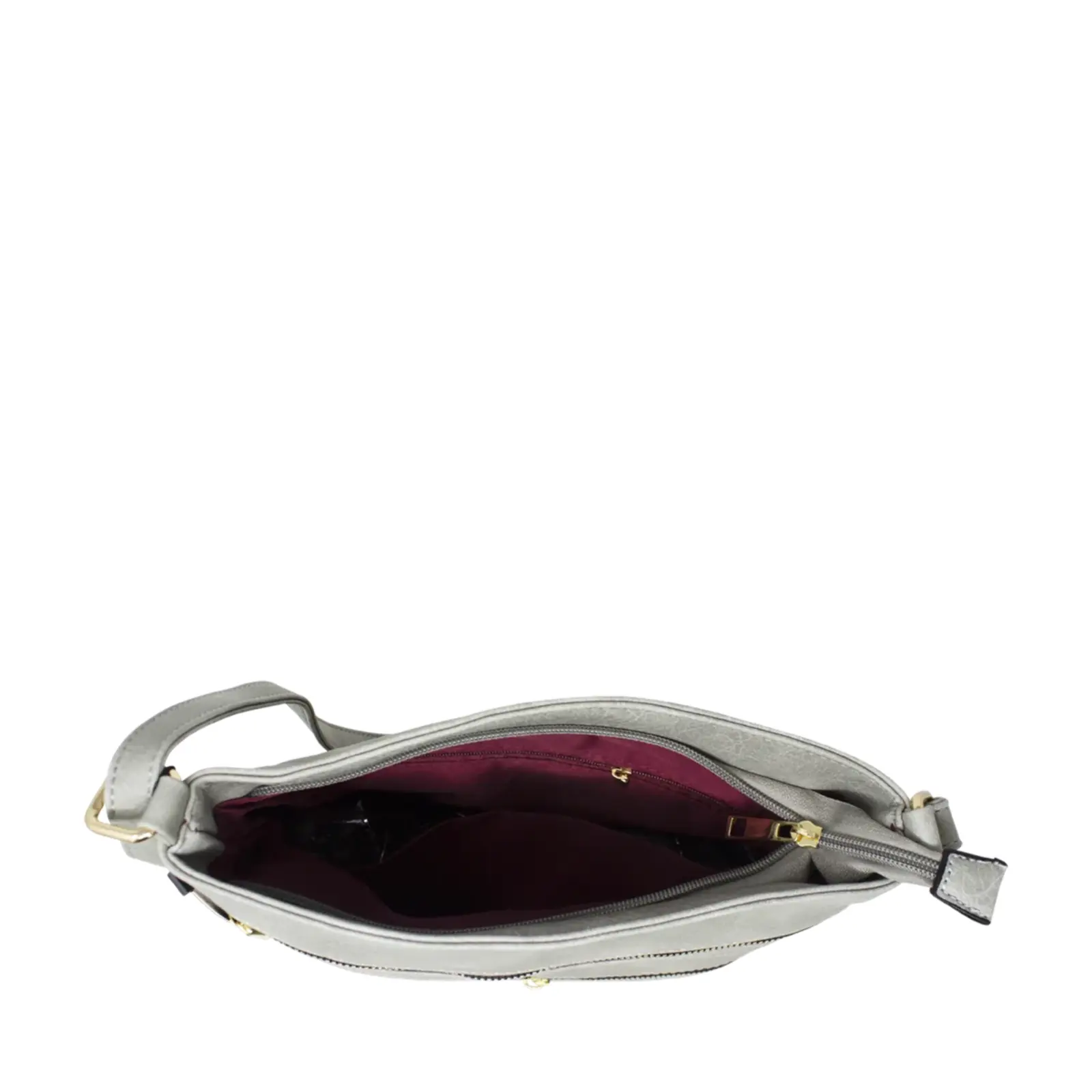 Double Front Zip Crossbody with Quilted Pattern - Image 10