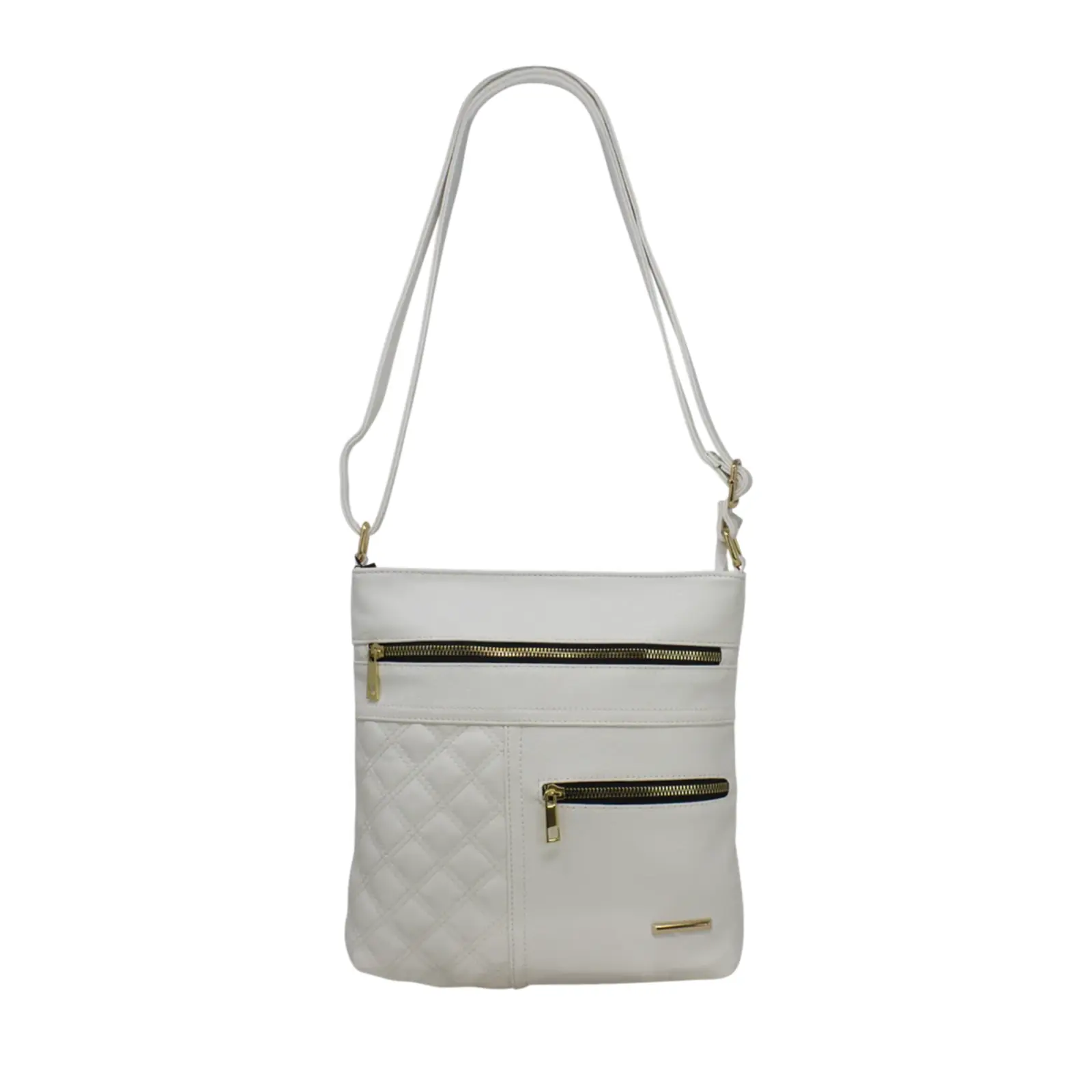 Double Front Zip Crossbody with Quilted Pattern - Image 17