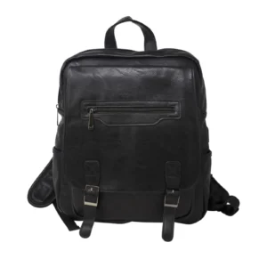 Dual Front Buckles Backpack with Padded Laptop Pocket