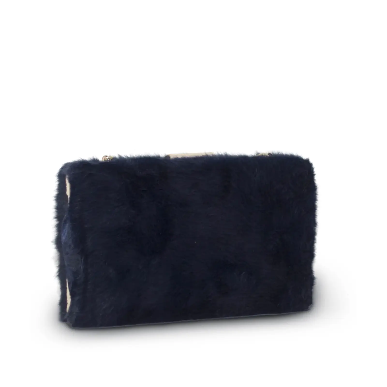 Solid Clip on Faux Fur Clutch - Image 8