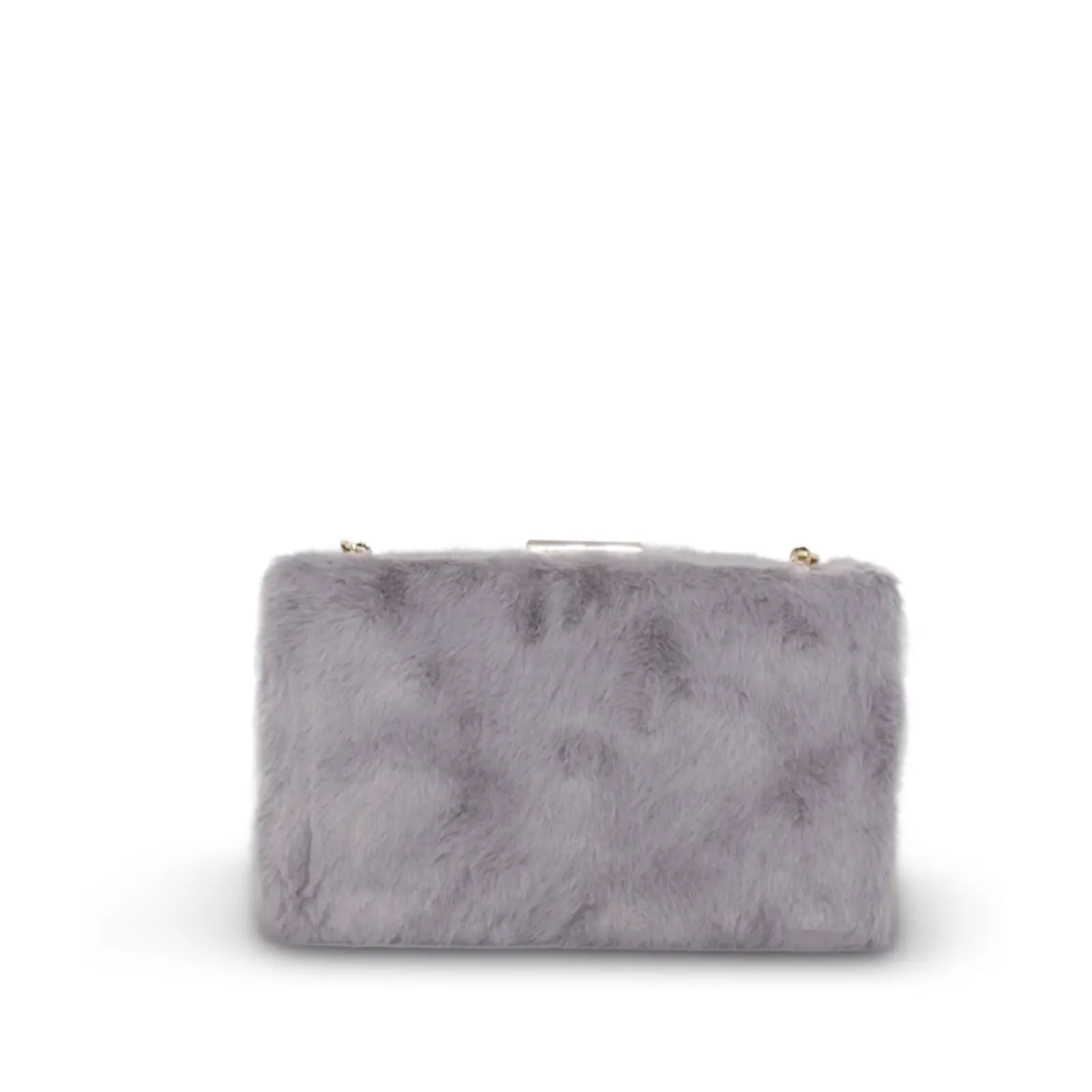 Solid Clip on Faux Fur Clutch - Image 3