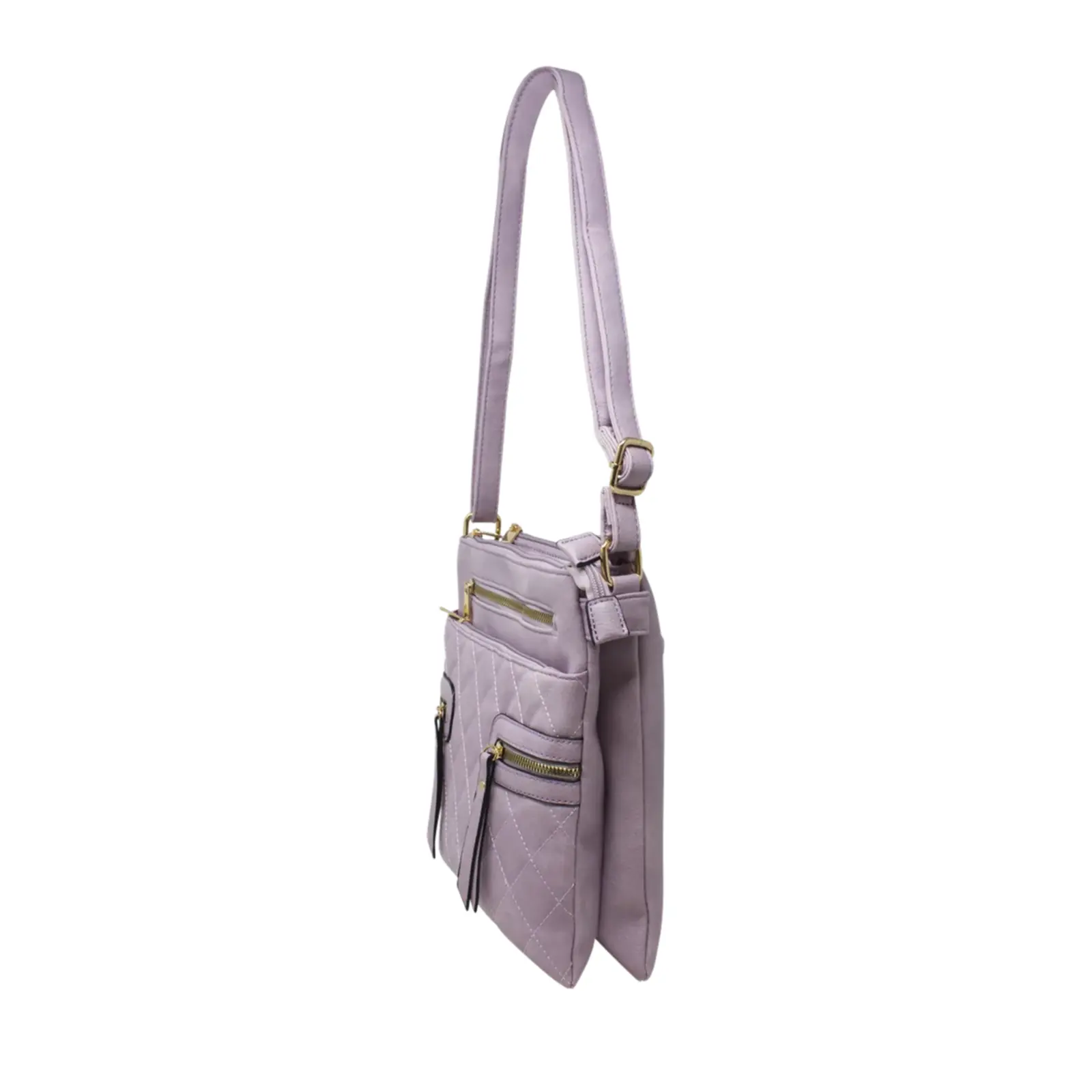 Multi-Zip Double Compartment Quilted Crossbody - Image 18