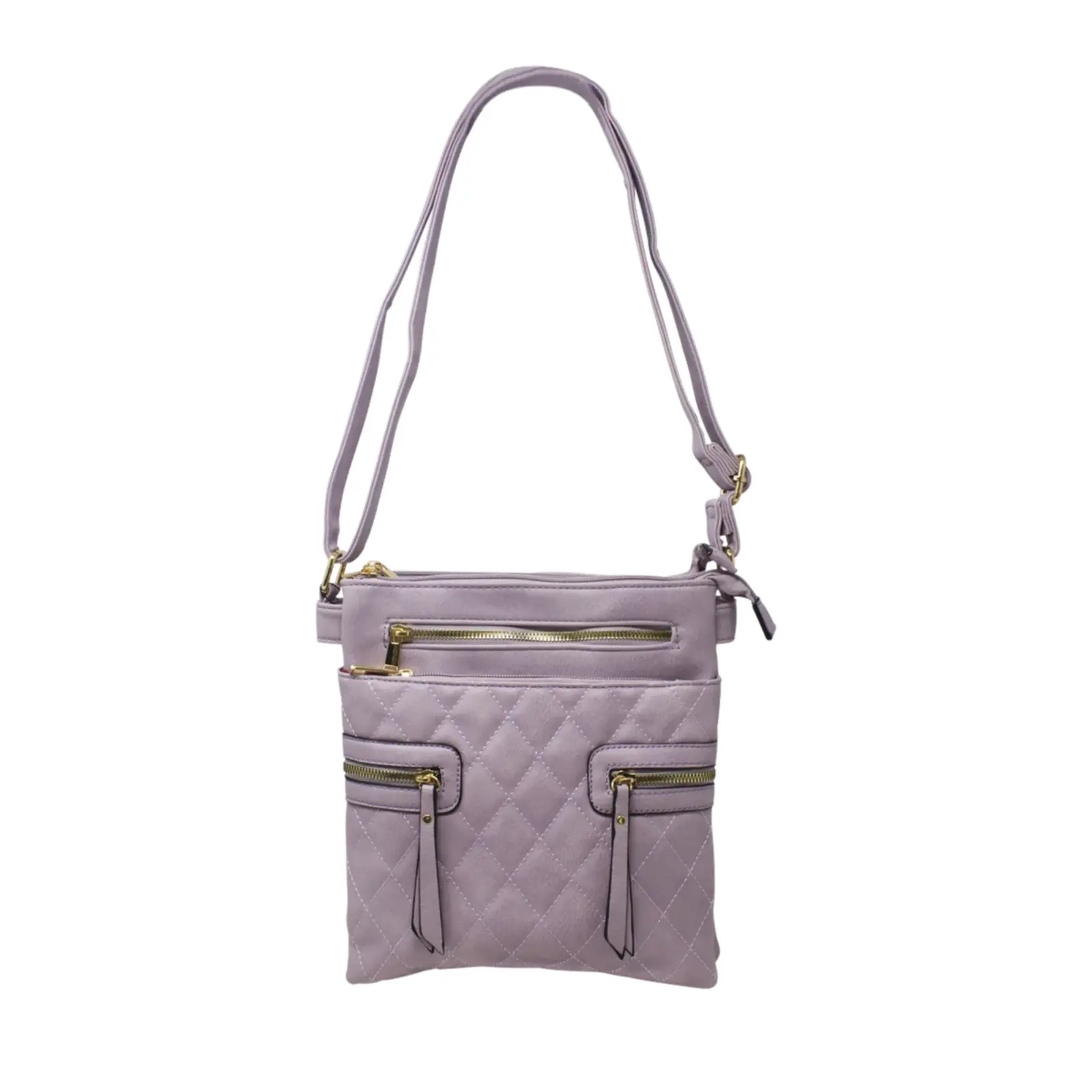 Multi-Zip Double Compartment Quilted Crossbody - Image 17
