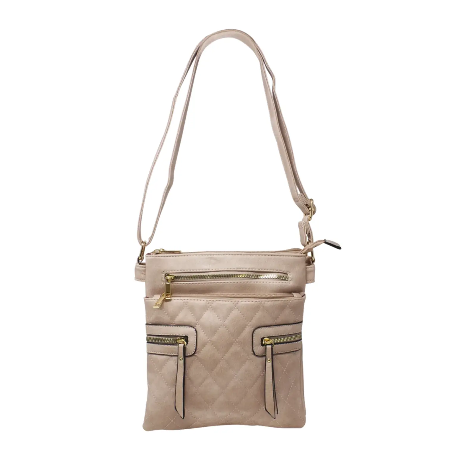 Multi-Zip Double Compartment Quilted Crossbody - Image 15