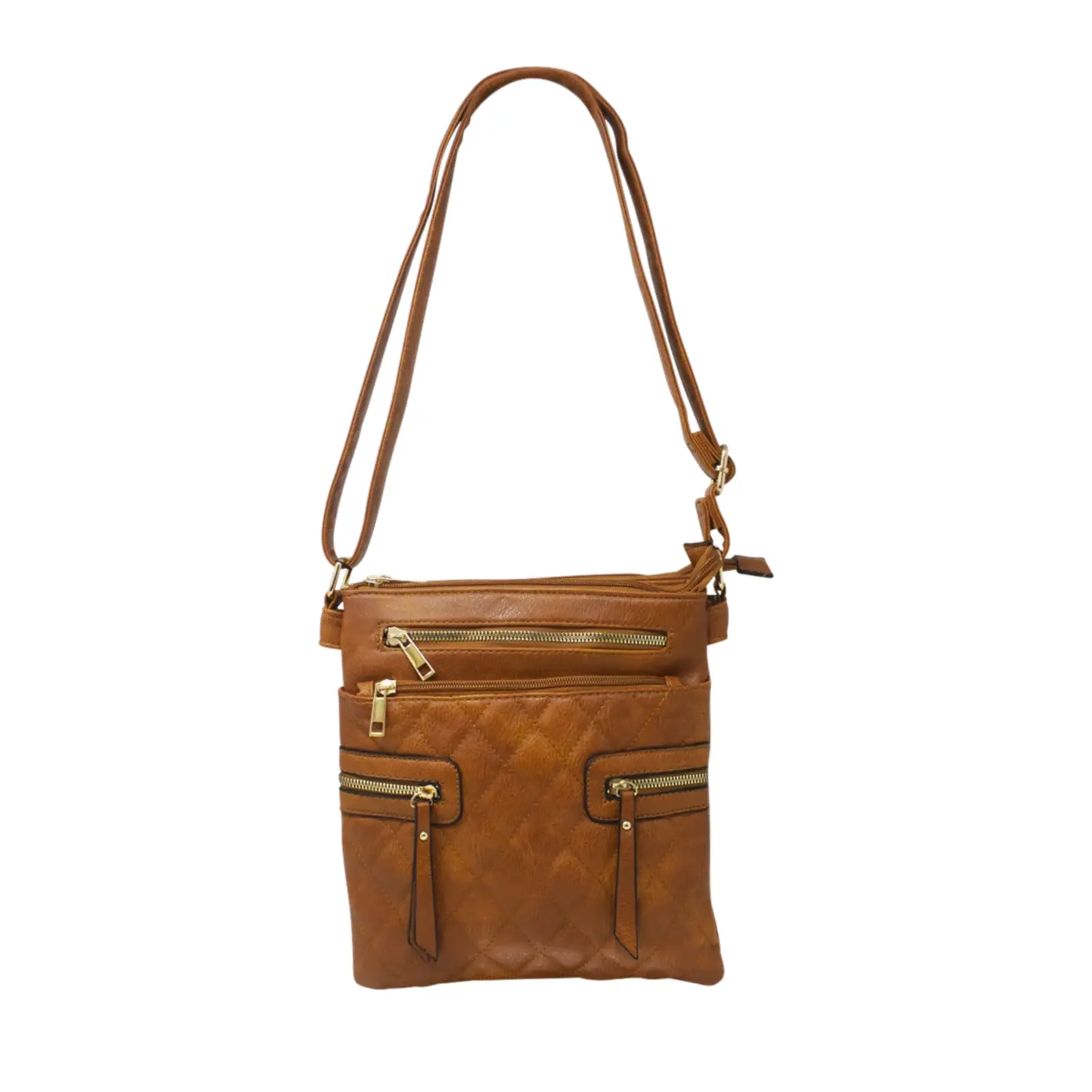 Multi-Zip Double Compartment Quilted Crossbody - Image 5