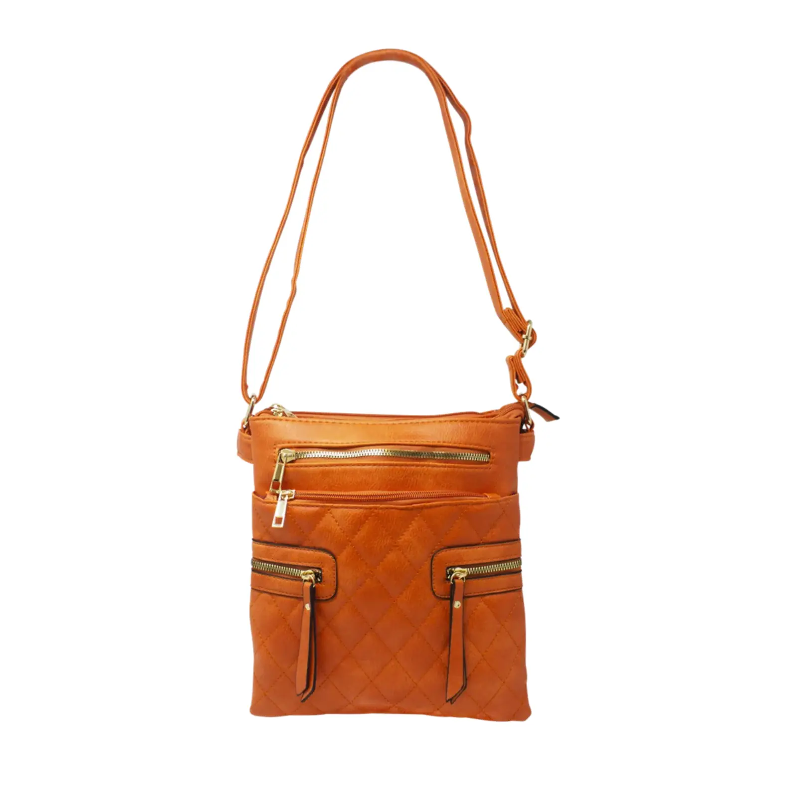 Multi-Zip Double Compartment Quilted Crossbody - Image 13