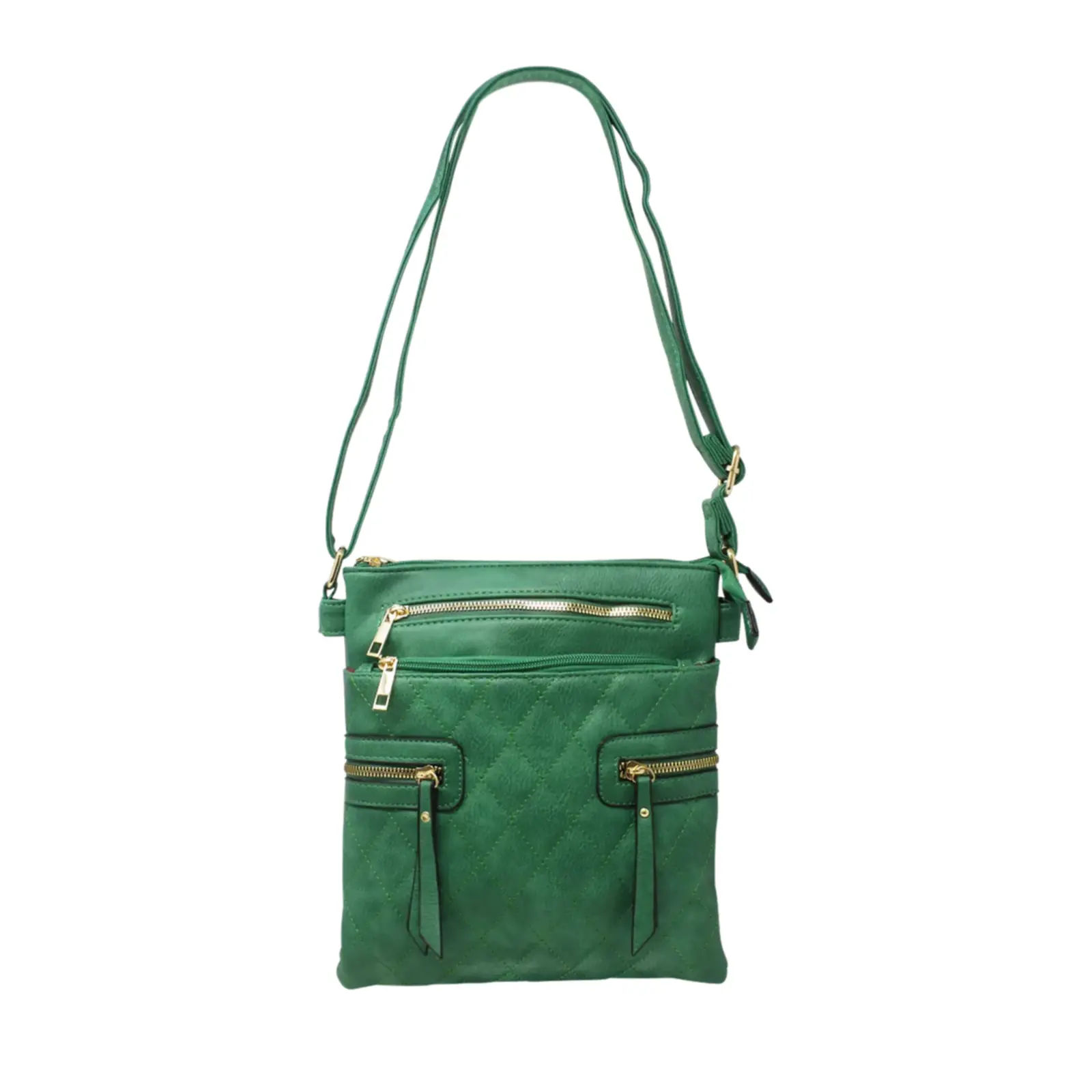 Multi-Zip Double Compartment Quilted Crossbody - Image 7