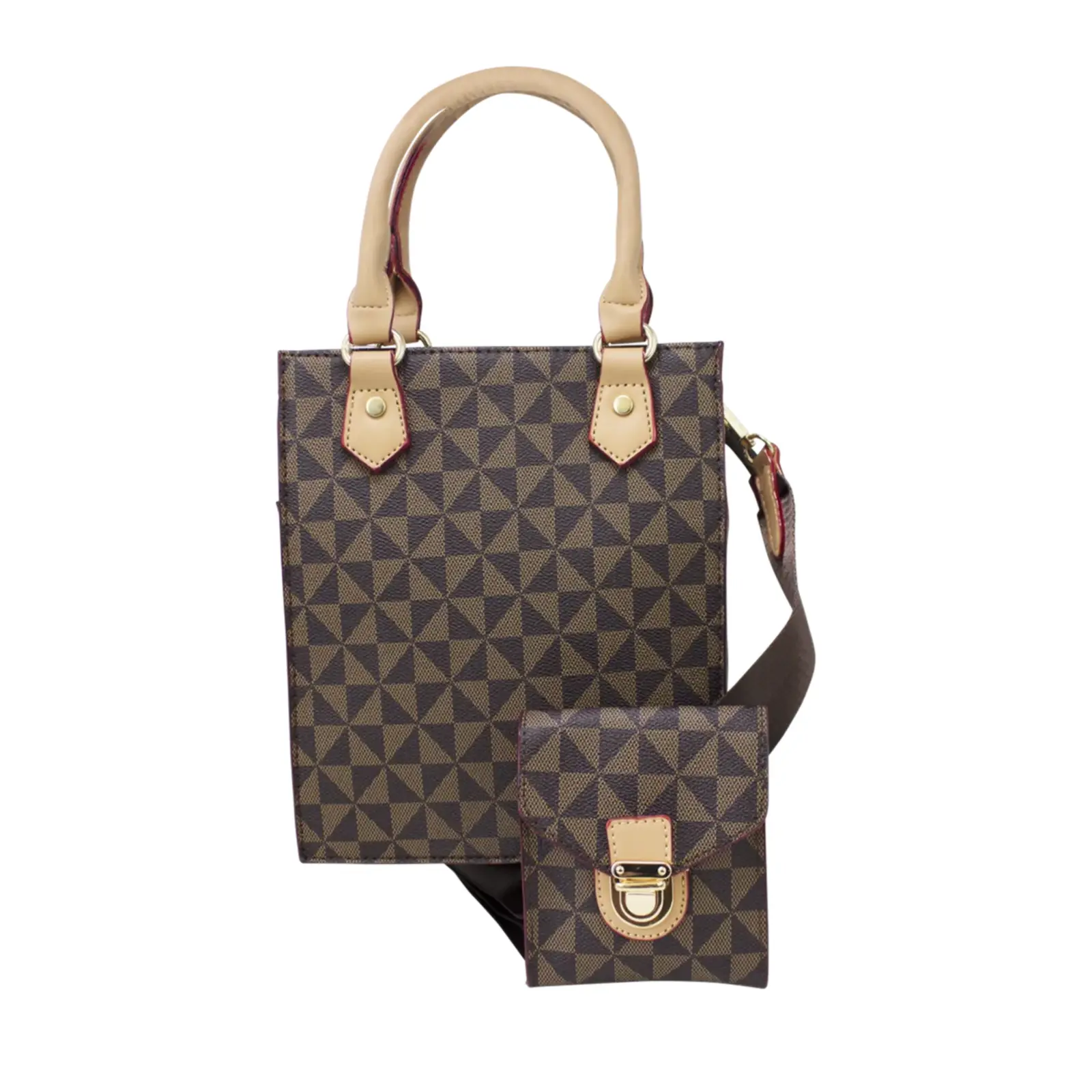 Square Geometric Crossbody with Purse - Image 3