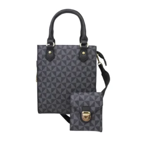 Square Geometric Crossbody with Purse