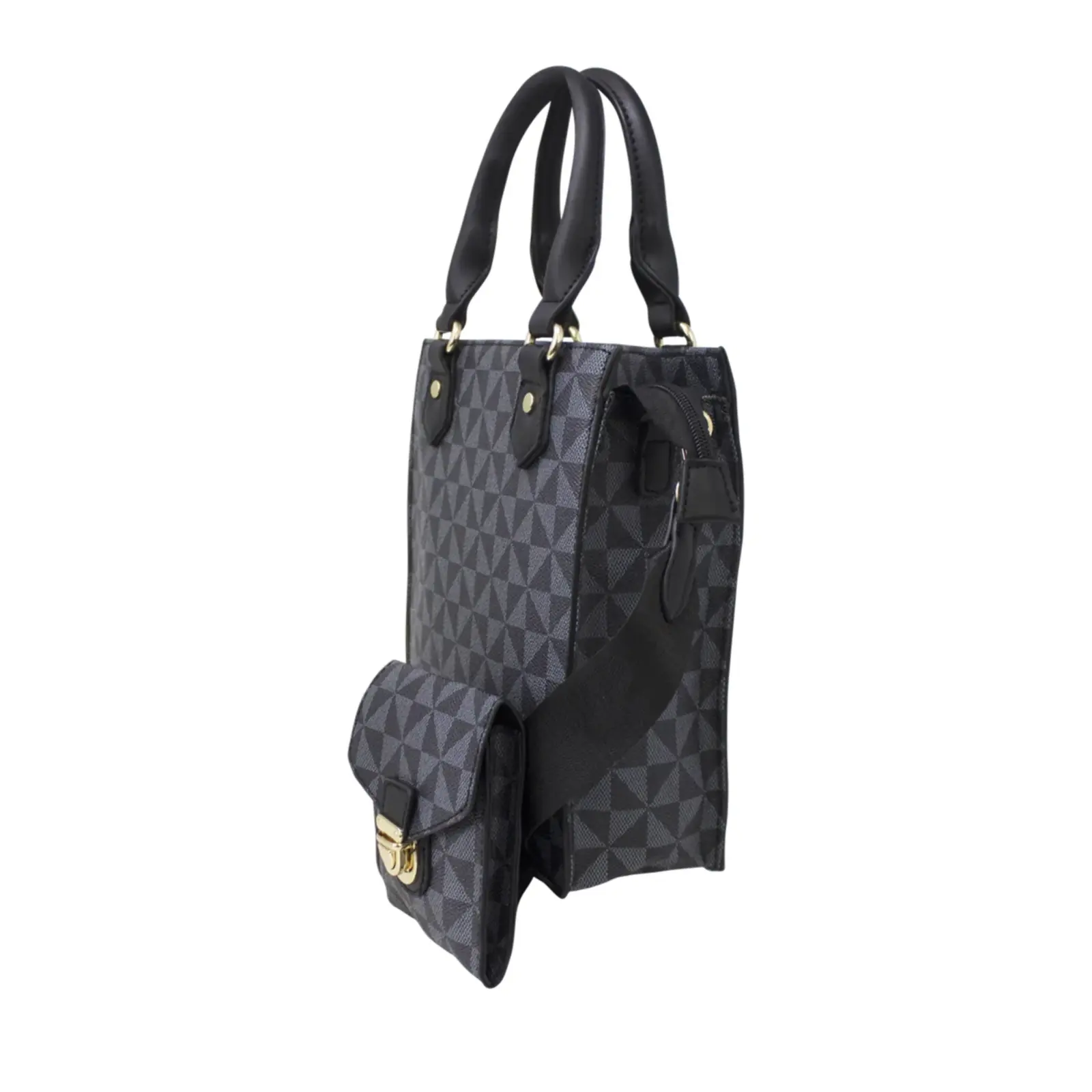 Square Geometric Crossbody with Purse - Image 2