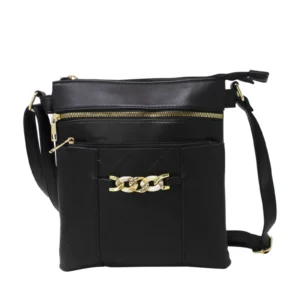 Triple Zips Crossbody with Quilted Patterns