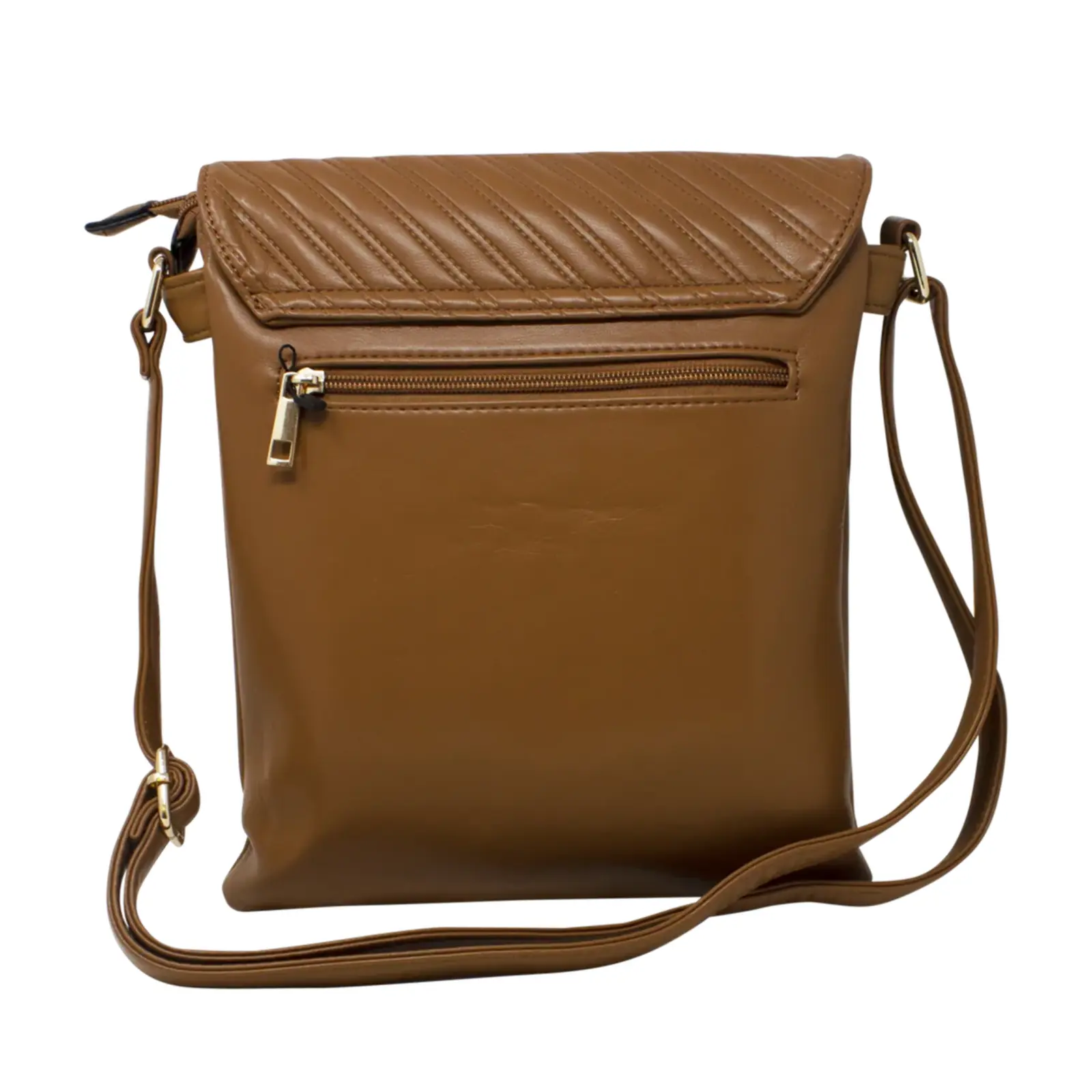 Quilted Pattern Crossbody with Front Chain Link - Image 4