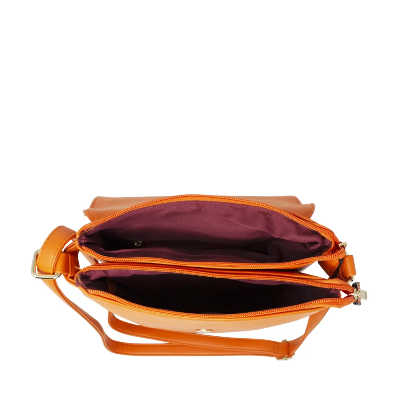 Quilted Pattern Crossbody with Front Chain Link - Image 12