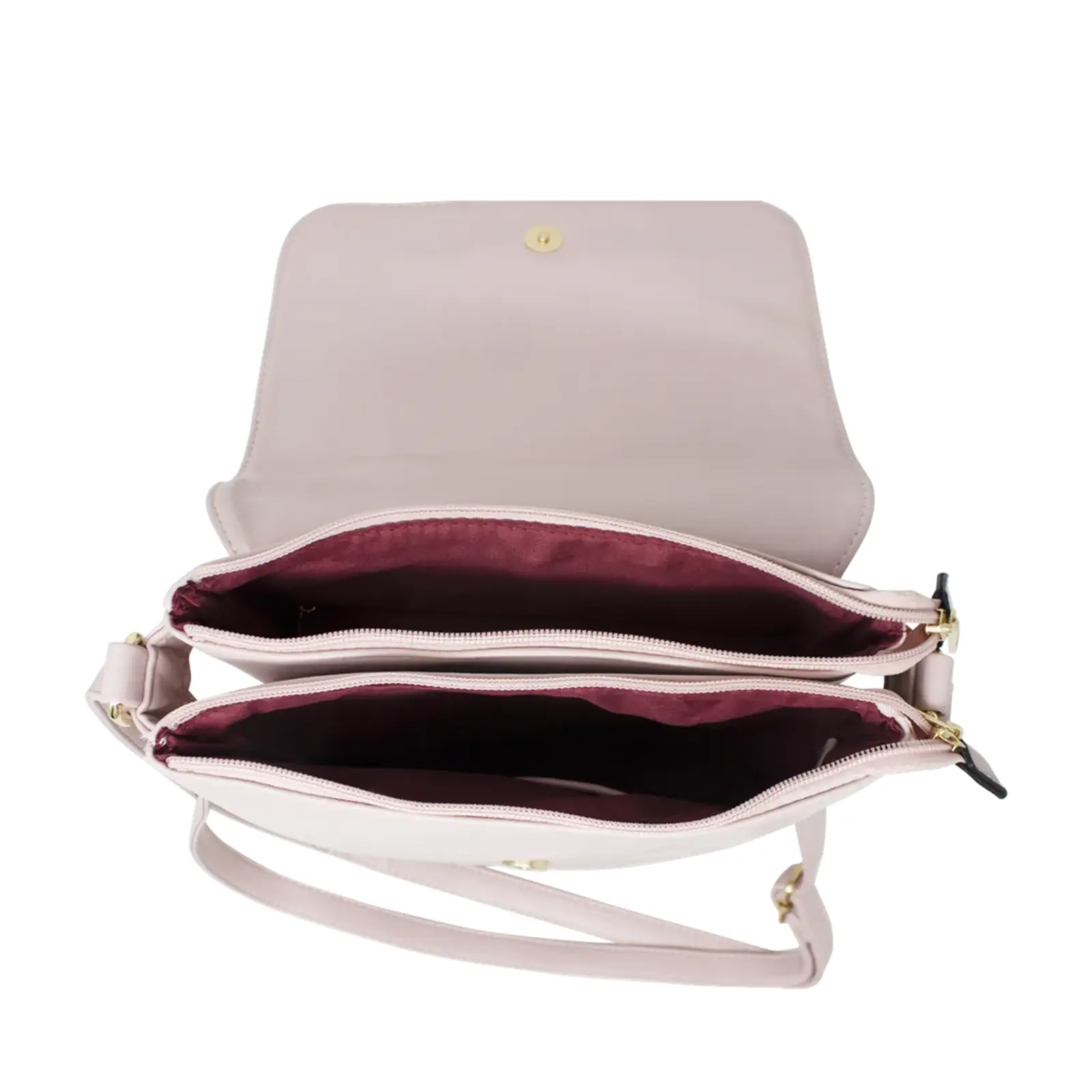 Quilted Pattern Crossbody with Front Chain Link - Image 14