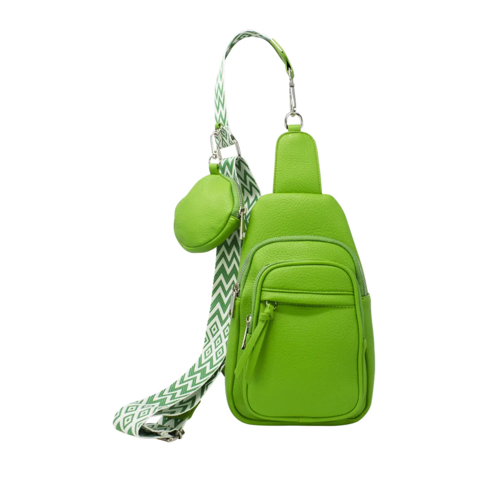 Chest Crossbody Bag with Double Pockets & Pouch - Image 2