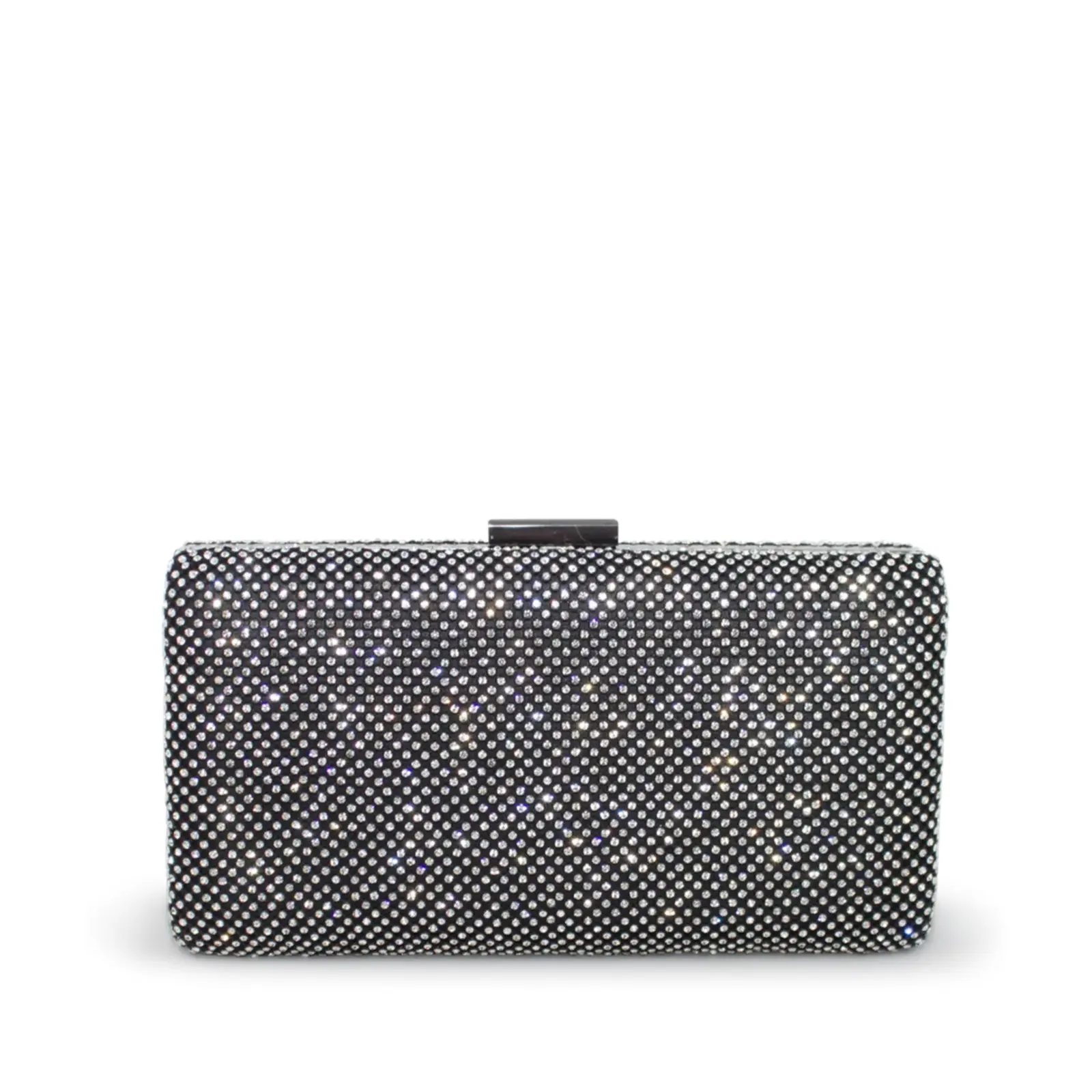 Long Sparkly Hand Held Button Clasp Clutch