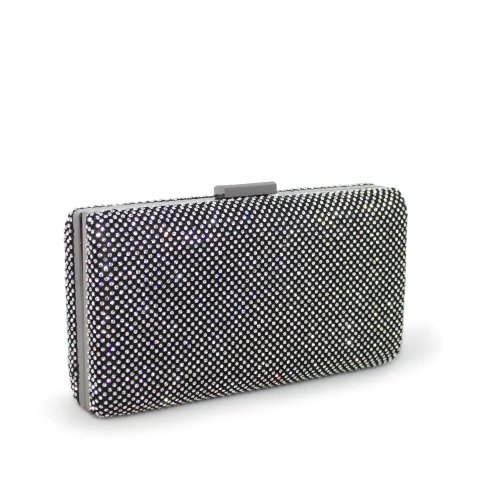 Long Sparkly Hand Held Button Clasp Clutch - Image 2