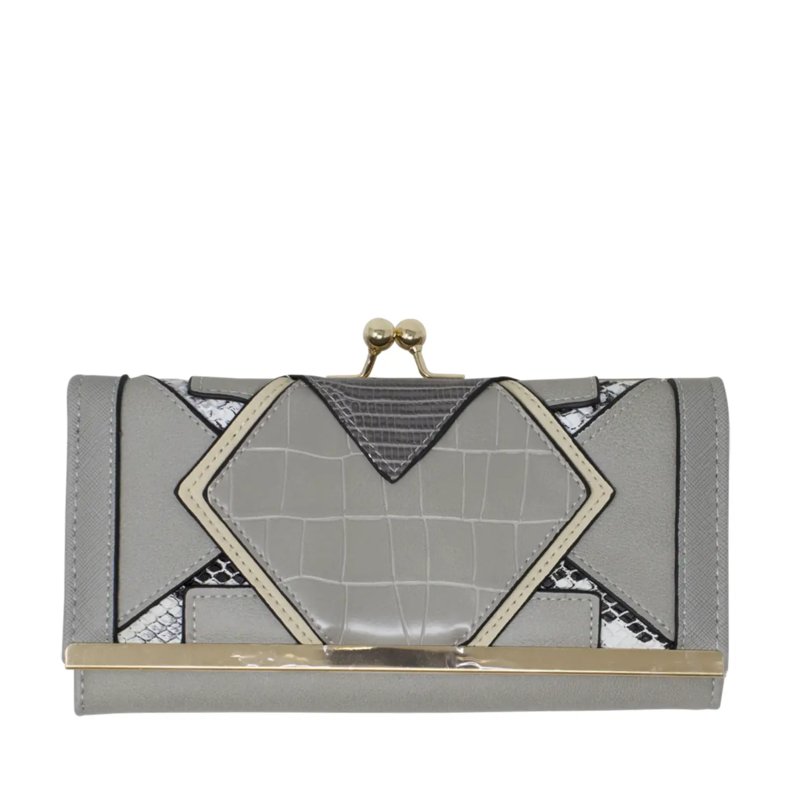 NEW Symmetrical Faux Leather Panels Purse - Image 9