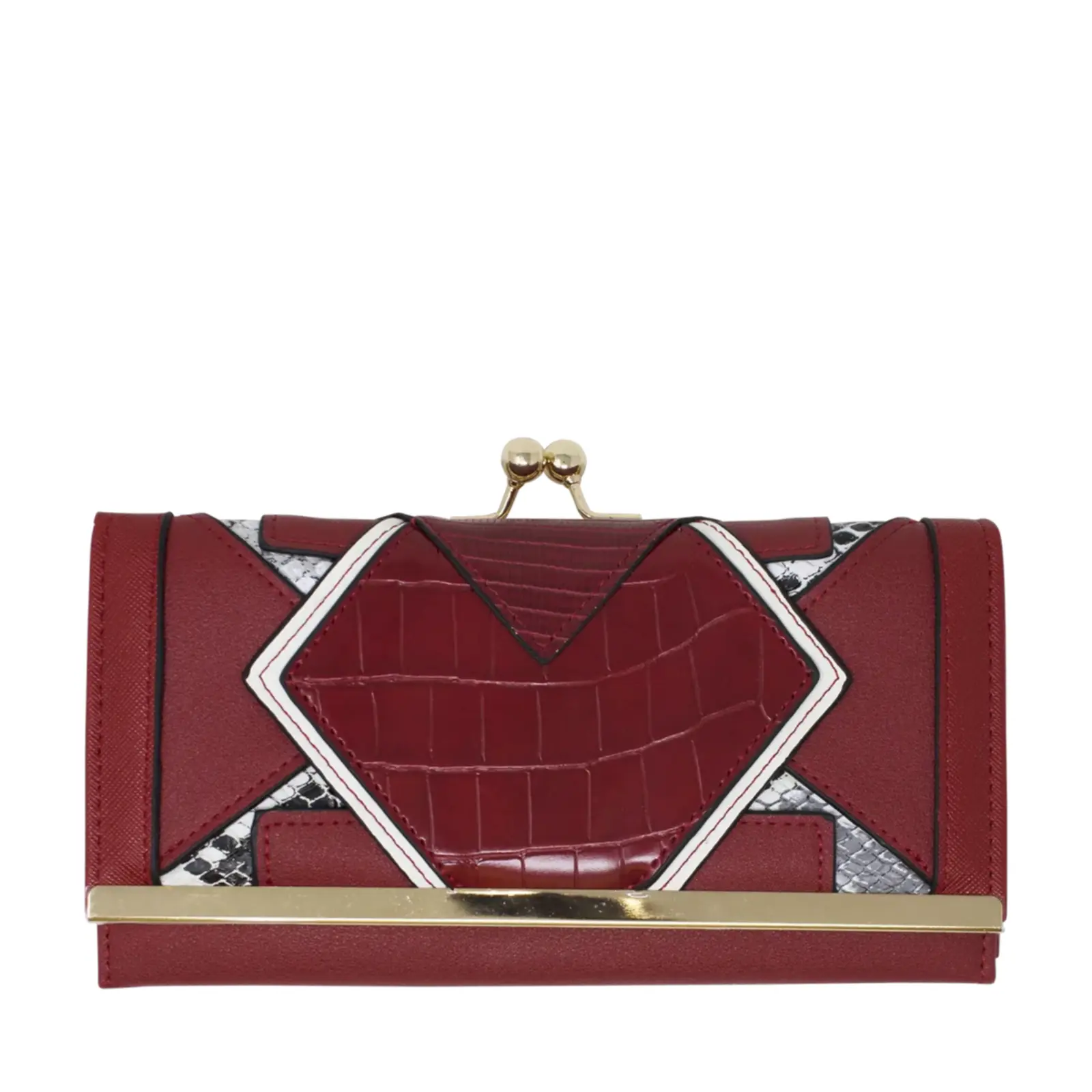 NEW Symmetrical Faux Leather Panels Purse - Image 13