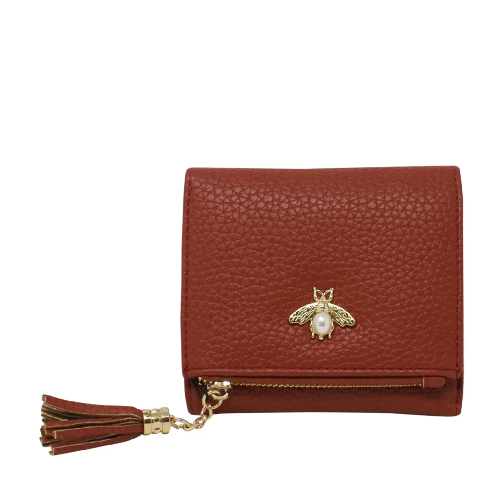 Tri-Fold Small Purse with Bee Decoration - Image 9
