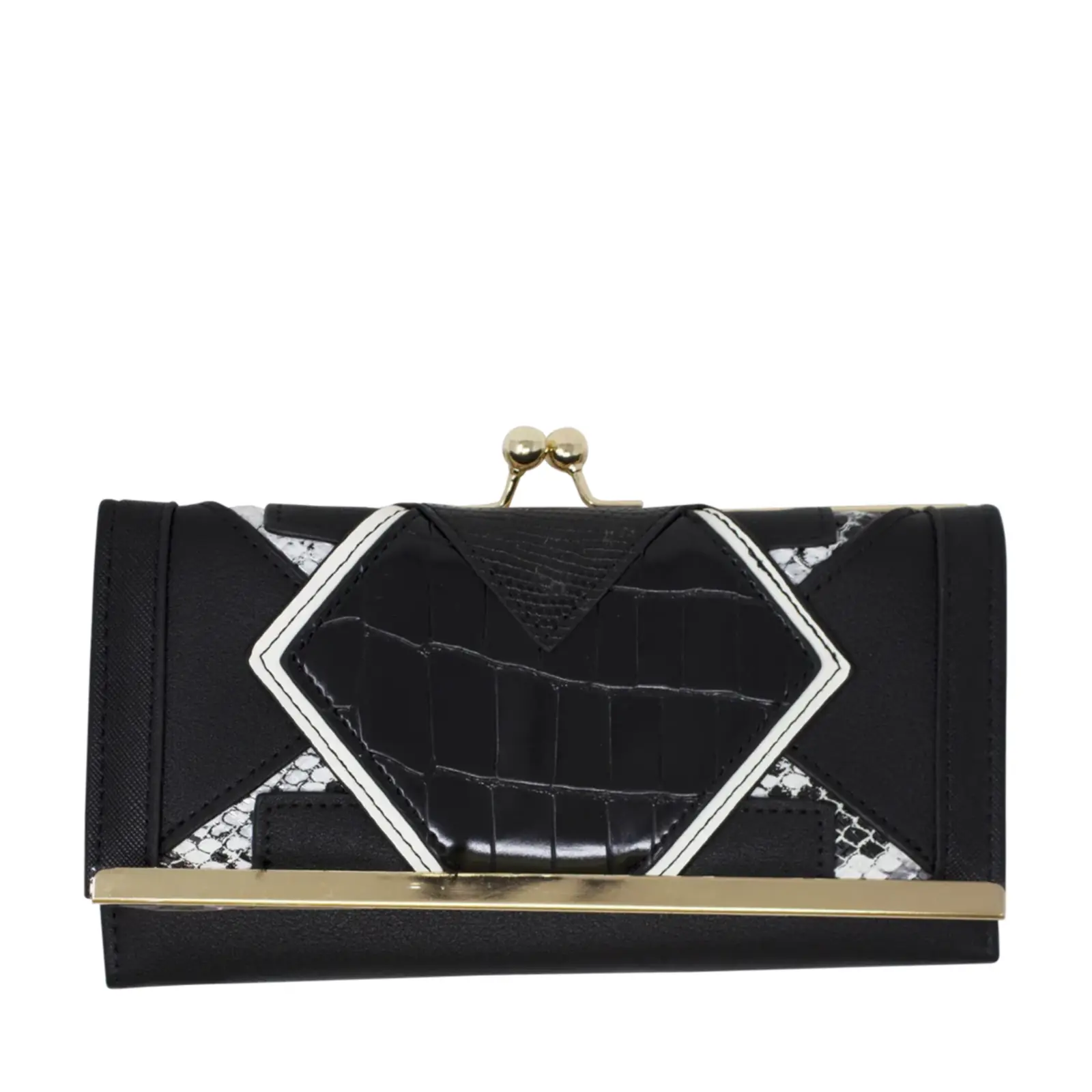 NEW Symmetrical Faux Leather Panels Purse - Image 3