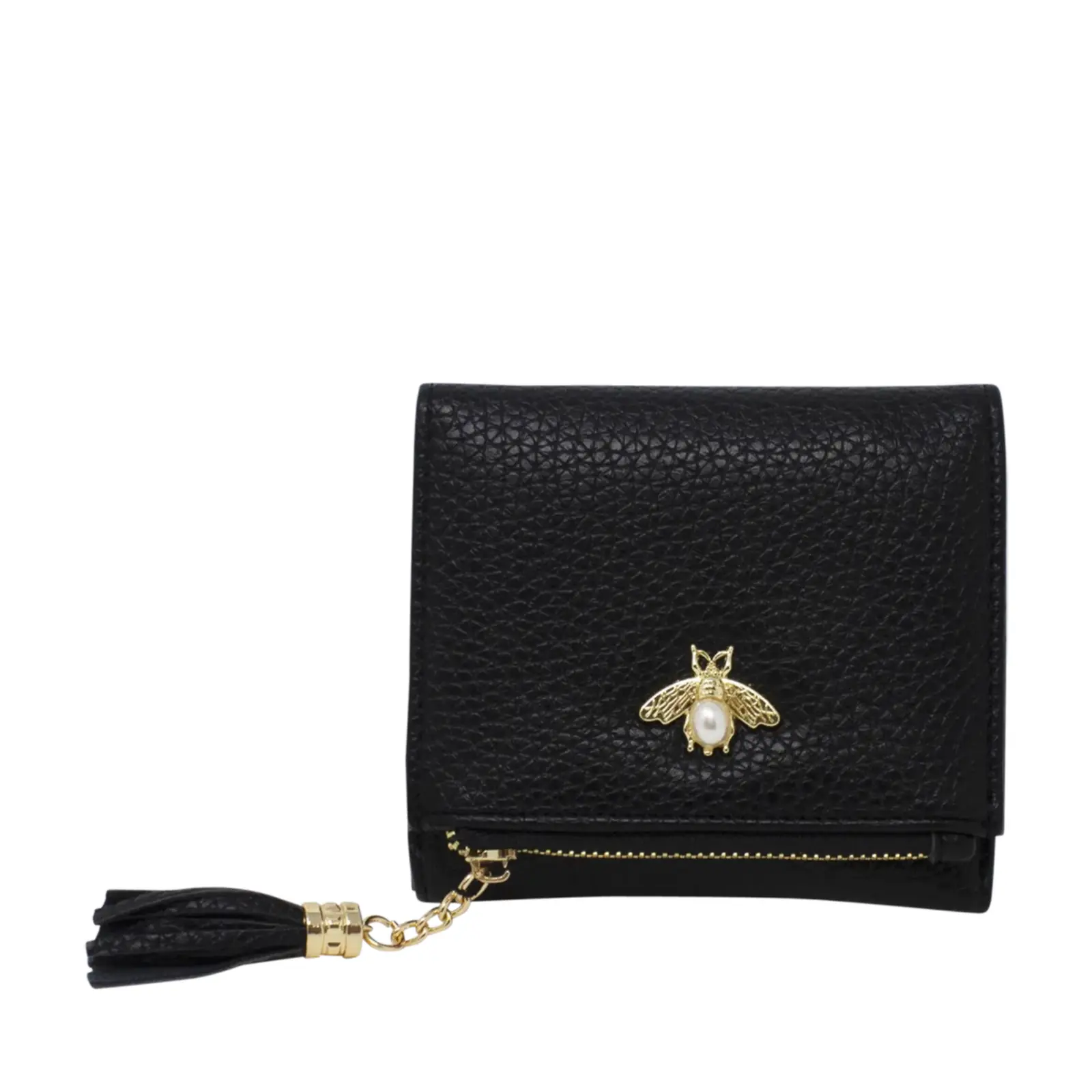 Tri-Fold Small Purse with Bee Decoration - Image 3