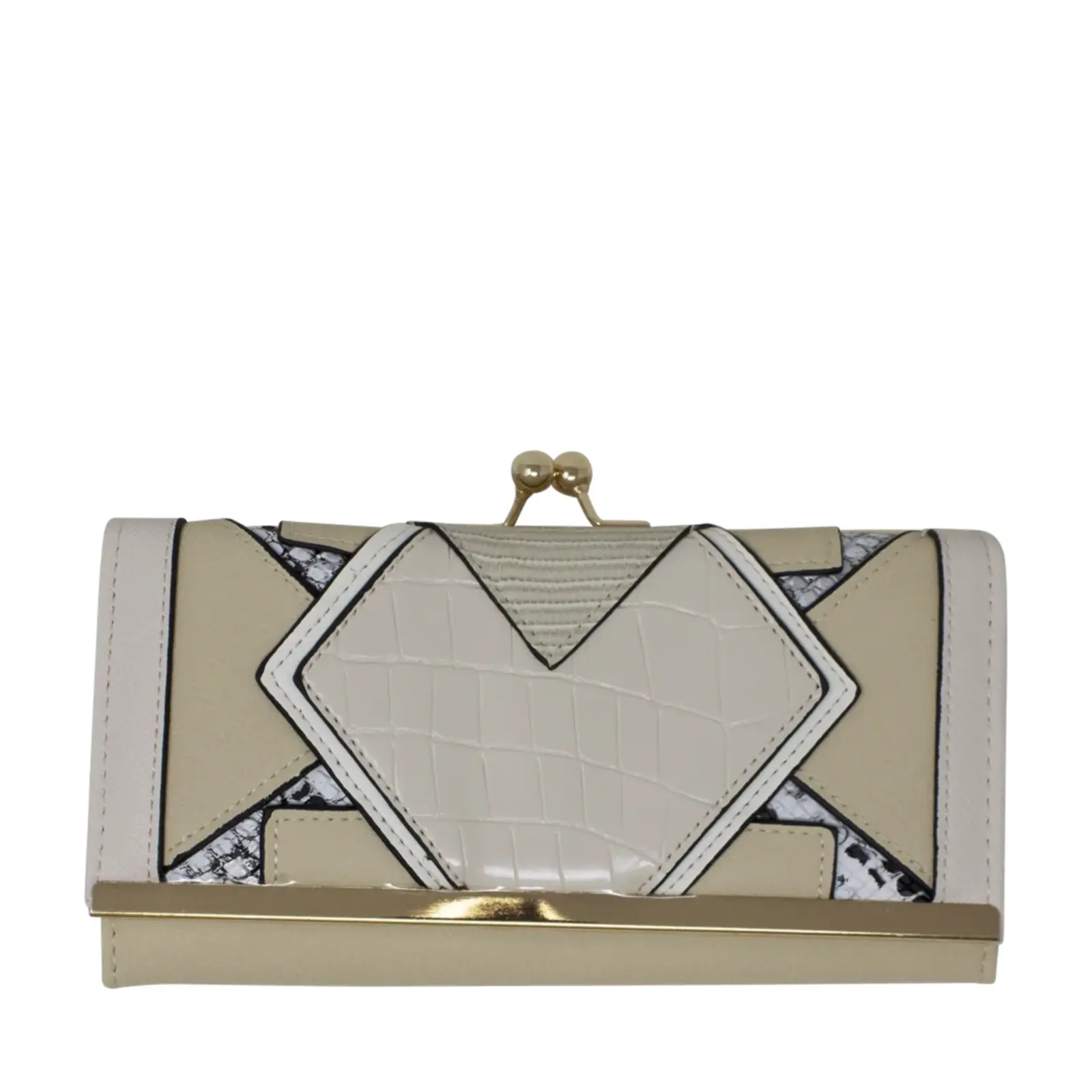 NEW Symmetrical Faux Leather Panels Purse