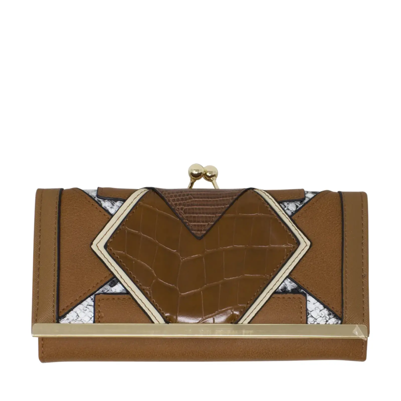NEW Symmetrical Faux Leather Panels Purse - Image 7