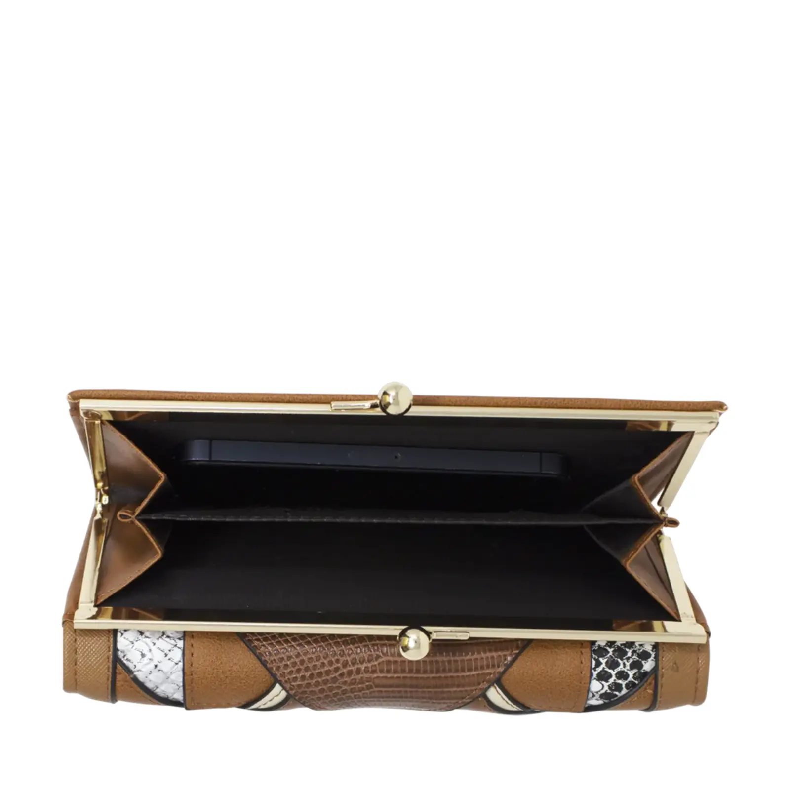 NEW Symmetrical Faux Leather Panels Purse - Image 8