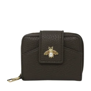 Small Folded Bee Buck Purse with Zipped Pockets