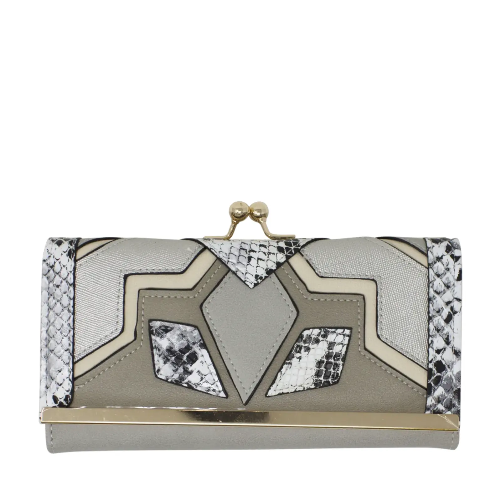 Mixed Patched Faux Leather Purse - Image 7