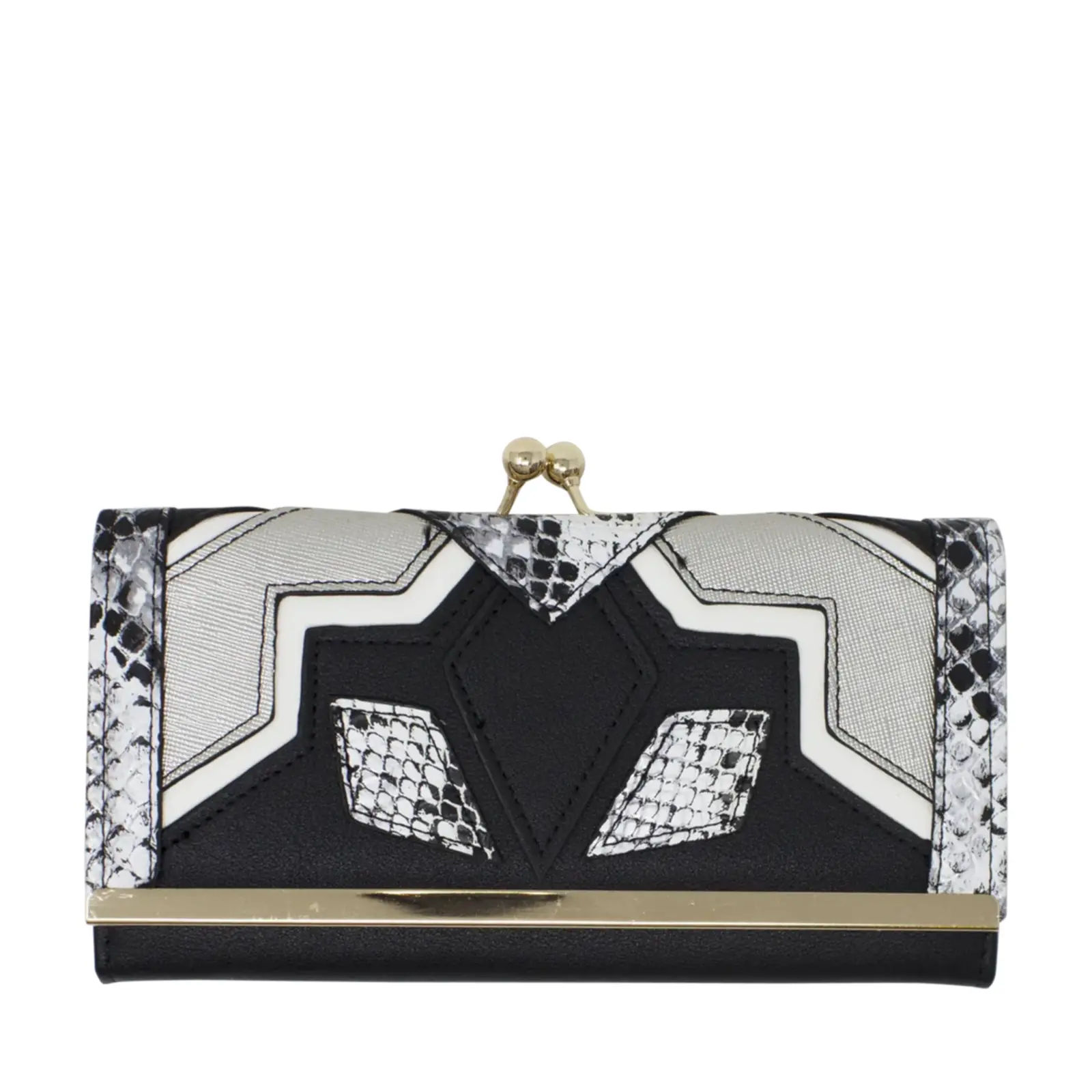 Mixed Patched Faux Leather Purse - Image 3