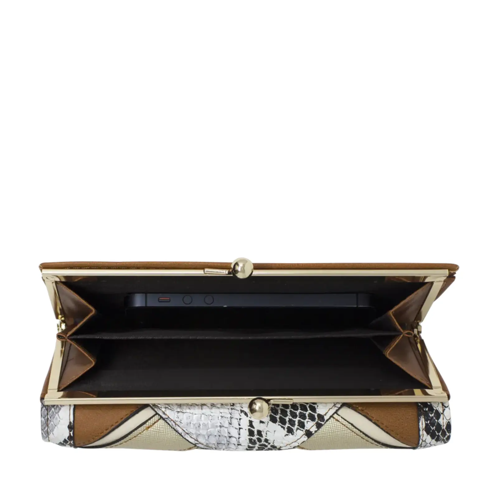 Mixed Patched Faux Leather Purse - Image 6