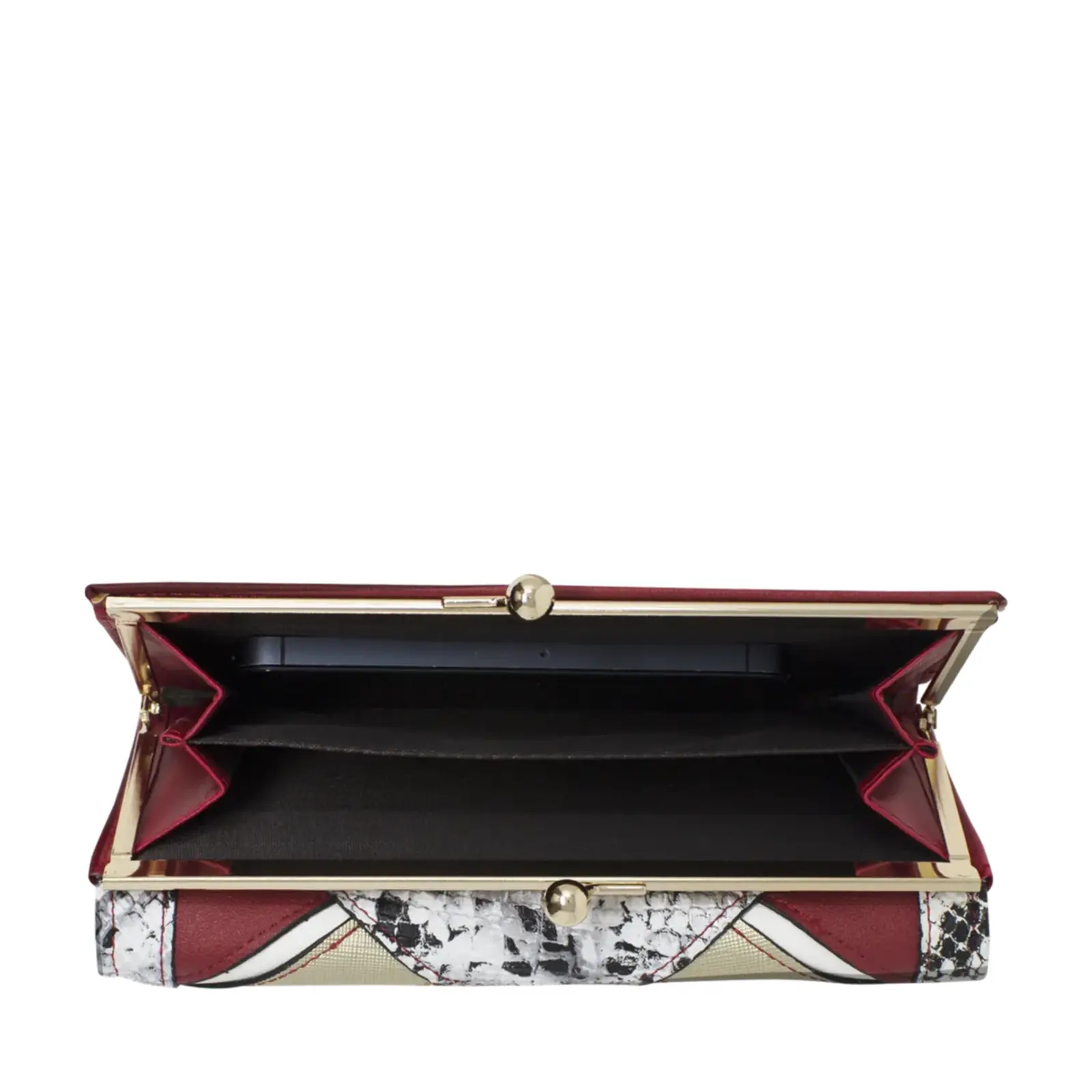 Mixed Patched Faux Leather Purse - Image 14