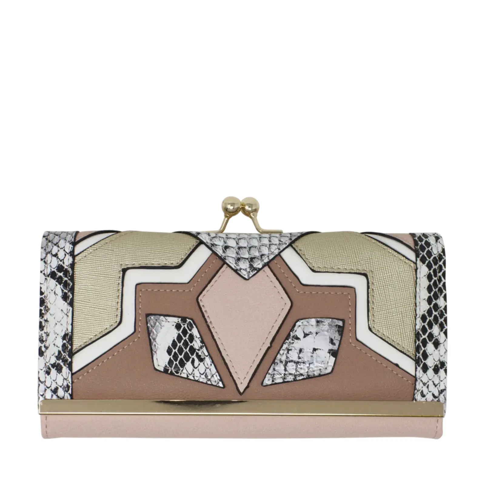 Mixed Patched Faux Leather Purse - Image 11