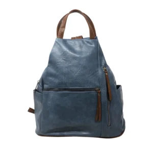 Unisex Mono Colour Backpack with Zippers