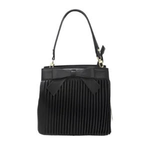 Bow Pleated Grab Bag with Shoulder Strap