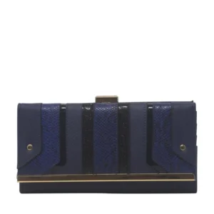 Ladies' Faux Leather Stripes Clutch Purse