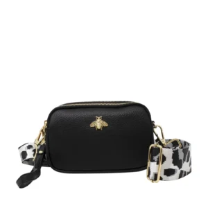 Tri-Zip Bee Camera Bag with Patterned Strap