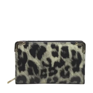 Shine Faux Leather Leopard Print Small Purse