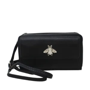 Double Zipper Long Wallet with Bee