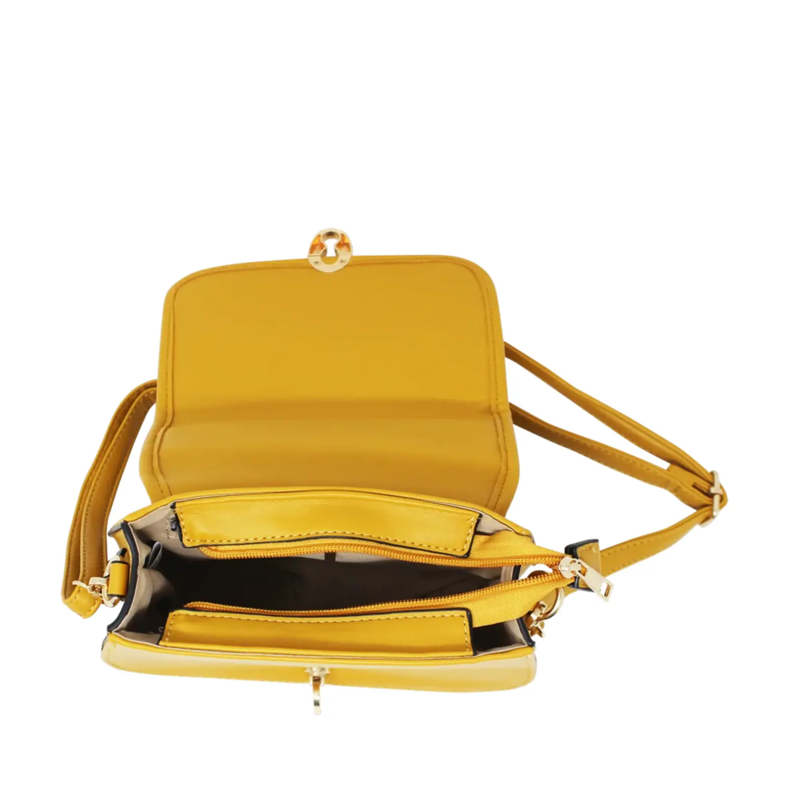 Small Rouched Front Crossbody with Clasp Button - Image 16