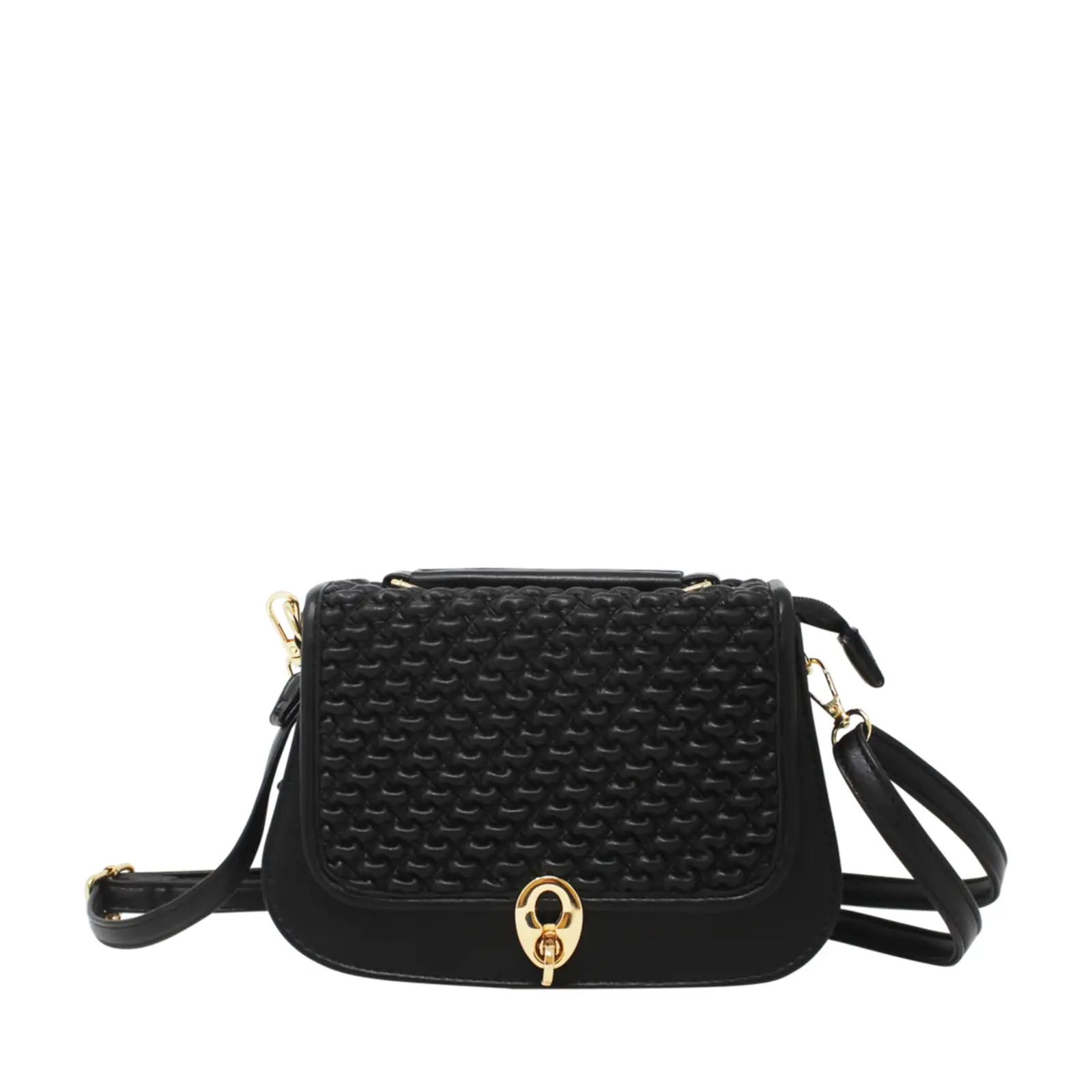 Small Rouched Front Crossbody with Clasp Button