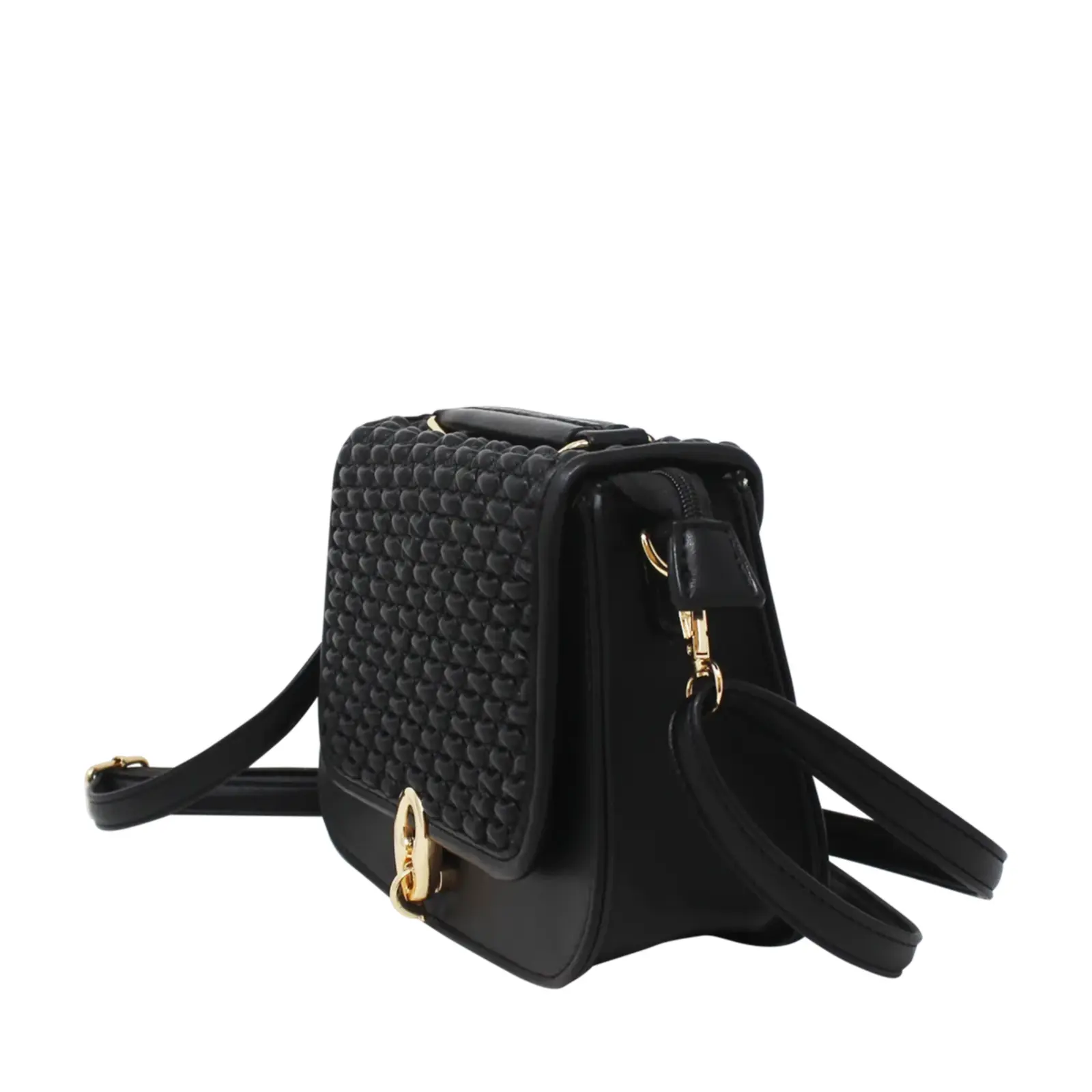 Small Rouched Front Crossbody with Clasp Button - Image 2