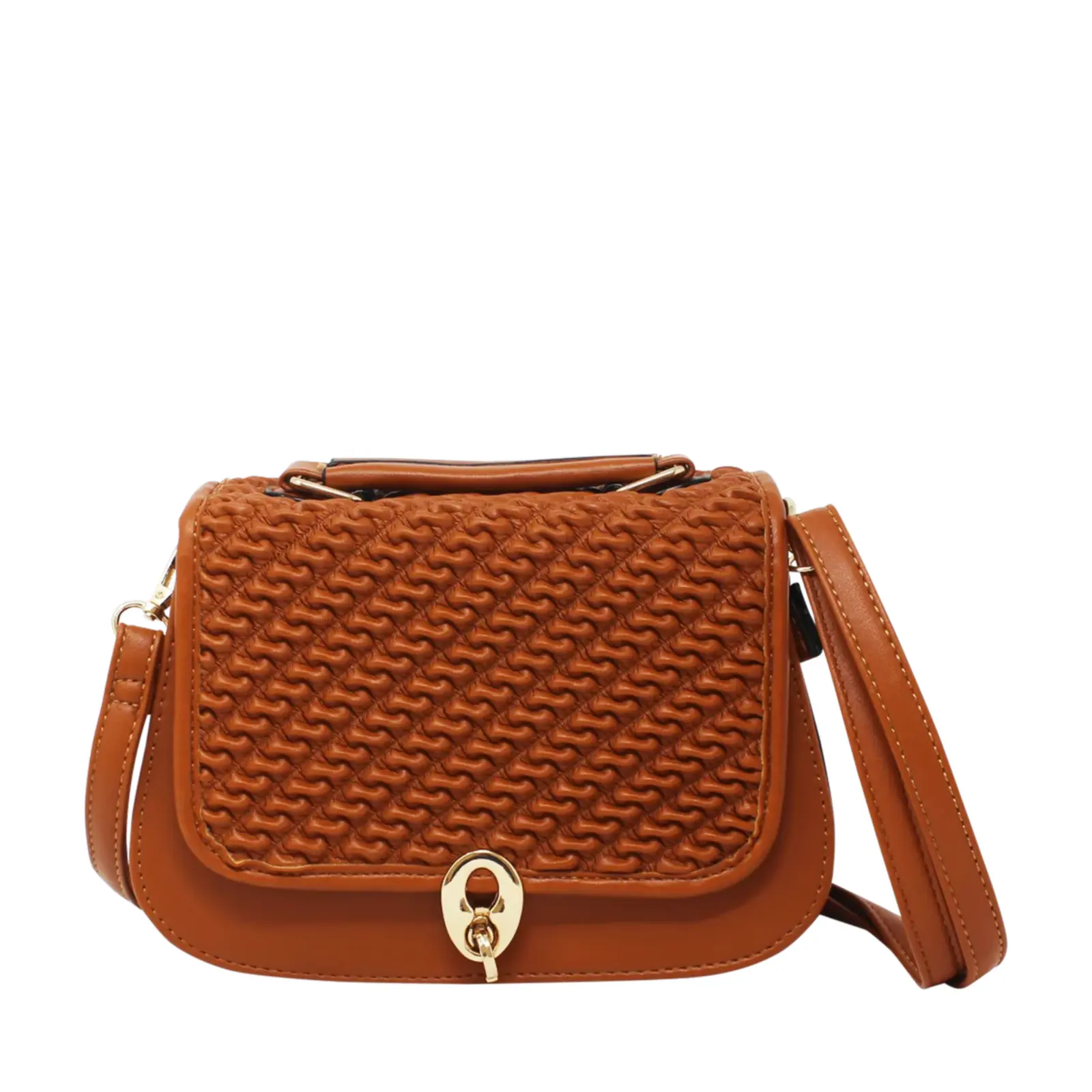 Small Rouched Front Crossbody with Clasp Button - Image 3