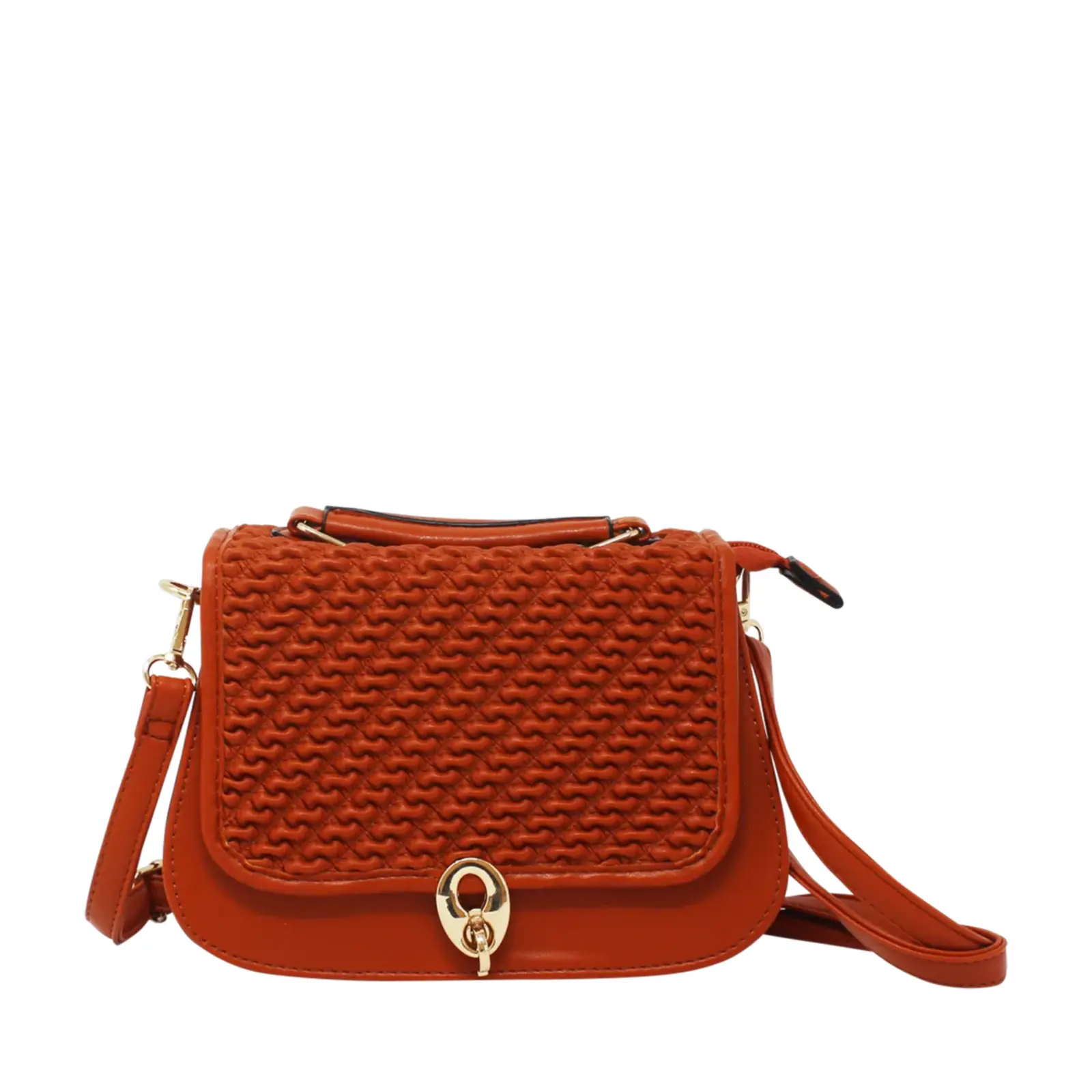 Small Rouched Front Crossbody with Clasp Button - Image 9