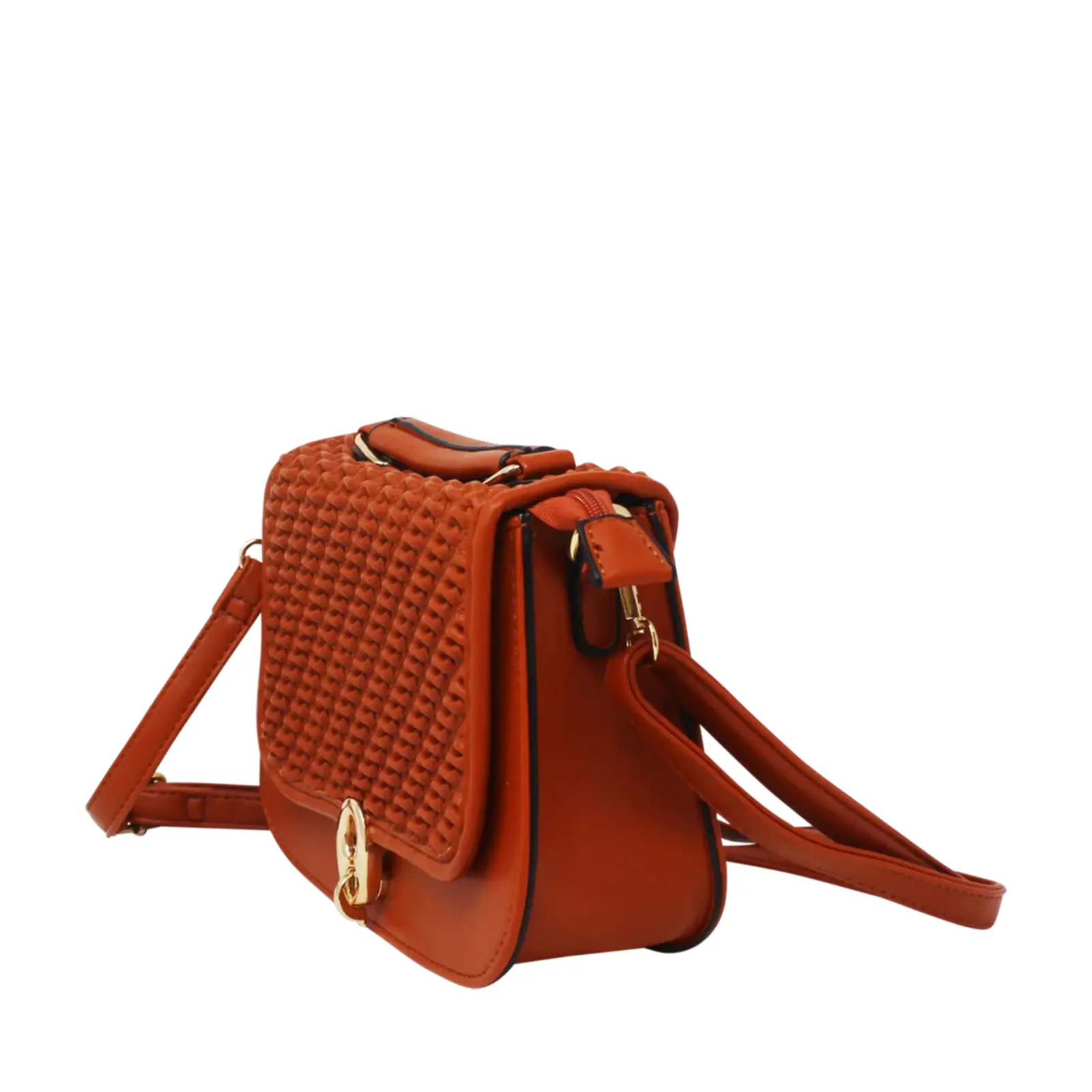 Small Rouched Front Crossbody with Clasp Button - Image 10